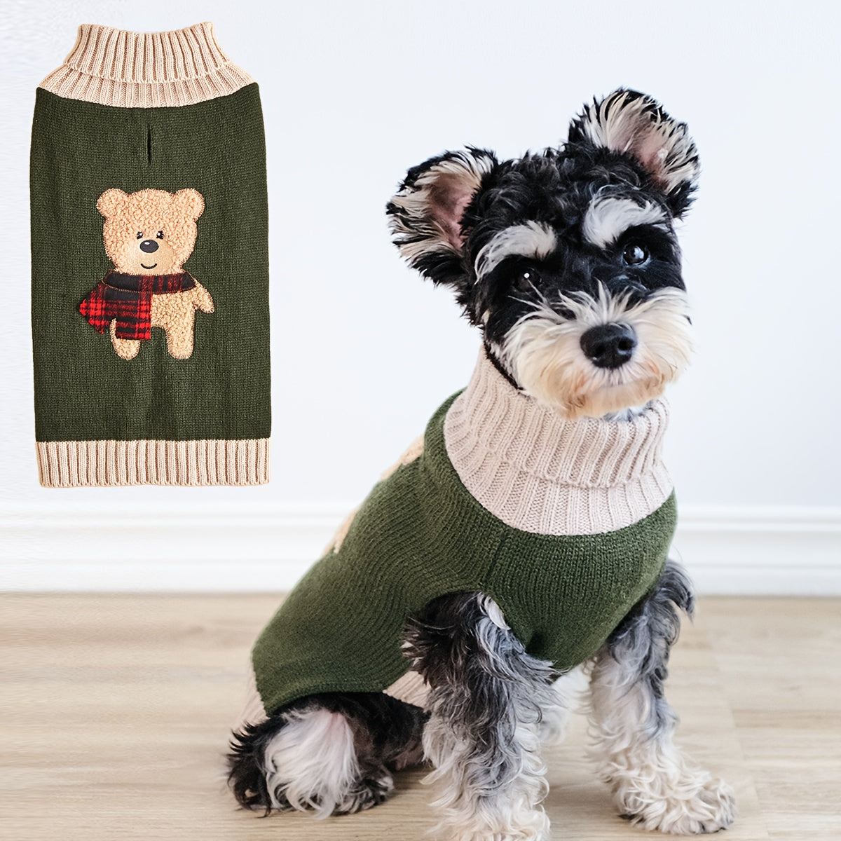 Cute Bear Embroidery Pet Sweater